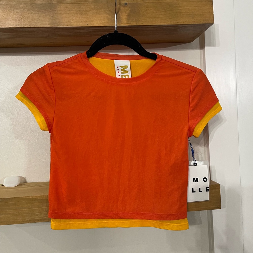 NWT $165 - SIMON MILLER (Revolve) Gamma Tee, Size XS in Poppy - Picture 4 of 6
